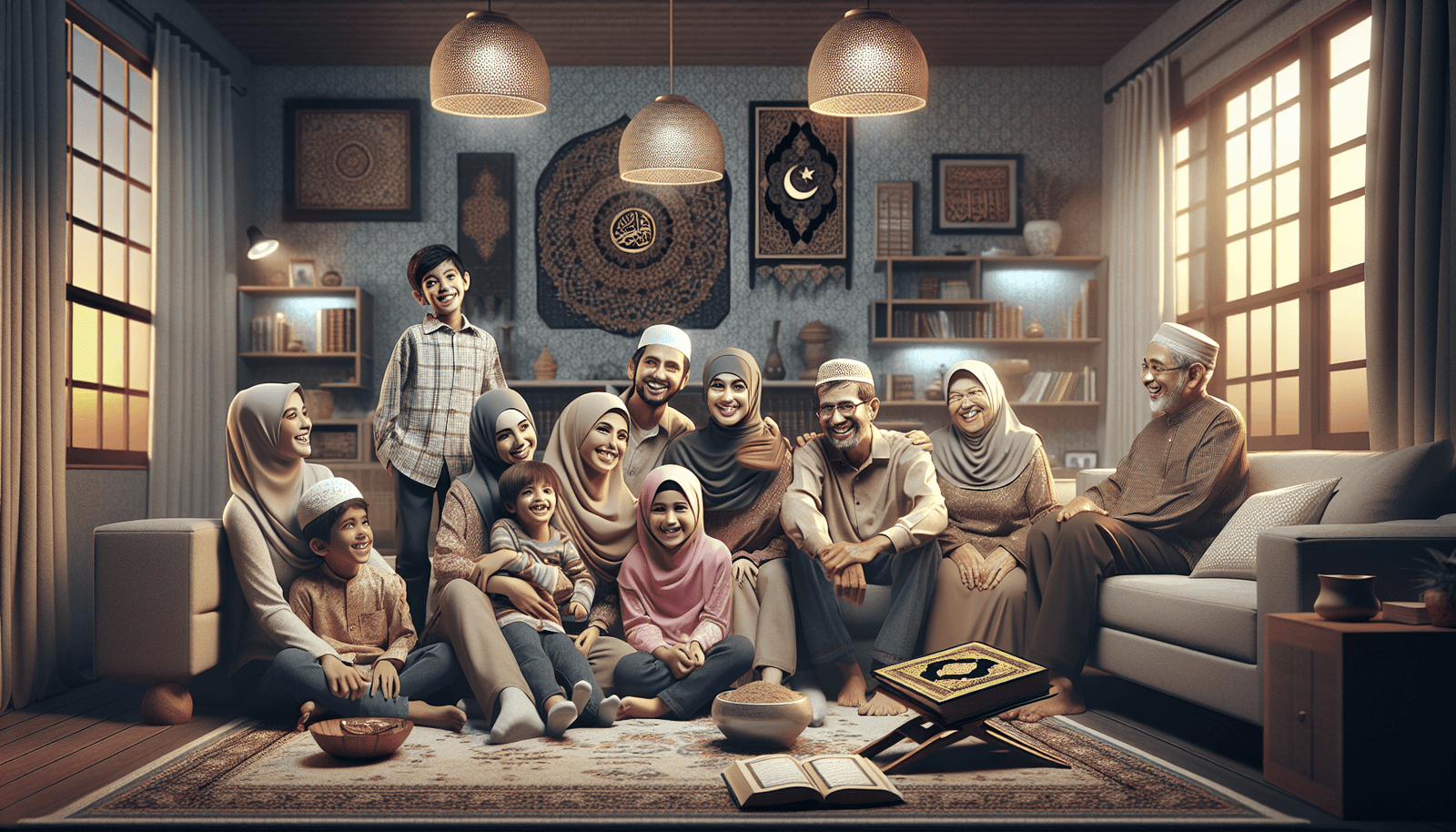 Extended family gathering illustrating the importance of maintaining family ties in Islam