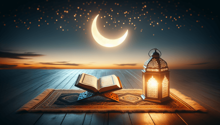 Introduction to Ramadan with crescent moon and Quran