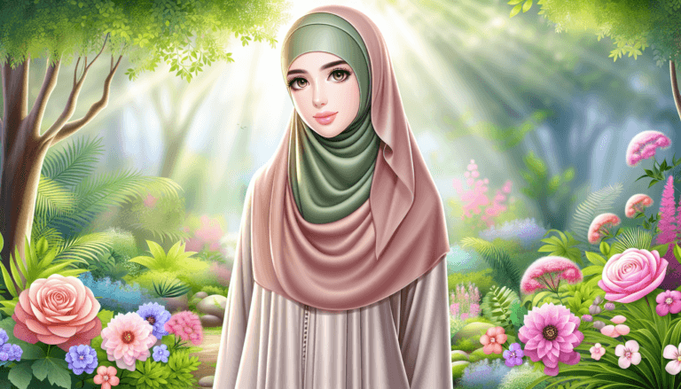 Islamic dress code concept with modest hijab and abaya
