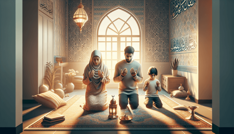 Muslim family praying together for duas for family and loved ones protection