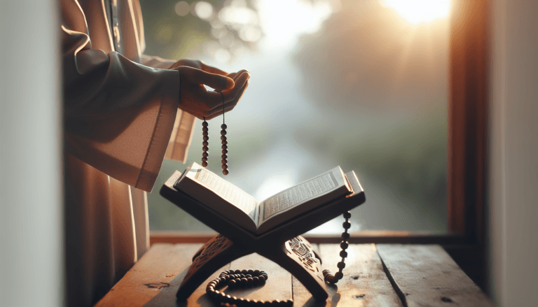 Quran memorization methods open book and prayer beads
