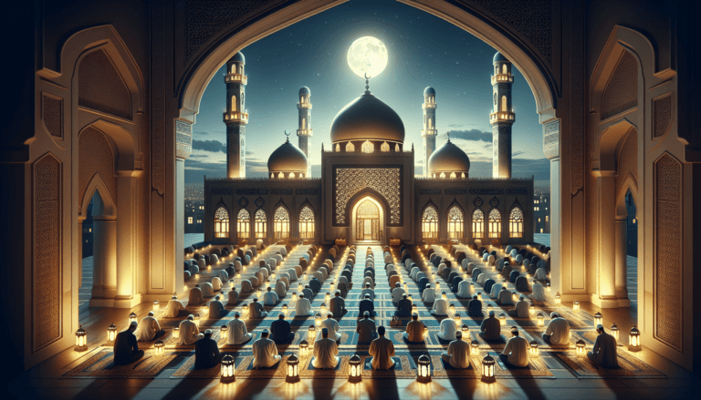 Taraweeh prayers at mosque during Ramadan night