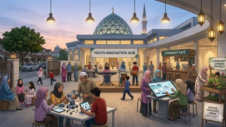 Engaging Muslim youth effectively in a community activity at a modern mosque