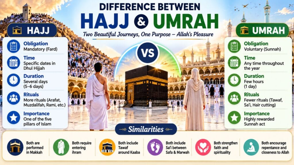 Difference Between Hajj and Umrah